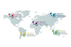 affärsinfografisk design med världskartabakgrund vektor