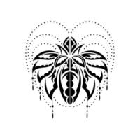 Schwarz-Weiß-Tattoo-Lotusmuster im einfachen Stil. Yoga-Symbol. isoliert. Vektor