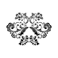 florales Ornament Blattrolle Gravur Retro-Muster dekoratives Design. tattoo schwarz-weißer filigraner kalligrafievektor