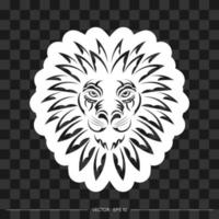 Löwendruck. Löwengesicht im Maya-Stil. Vektor-Illustrator. vektor