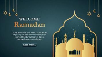 ramadan-hälsningar bannerdesign för sociala medier vektor