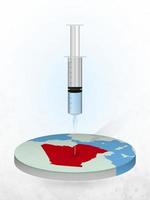Impfung von Algerien, Injektion einer Spritze in eine Karte von Algerien. vektor