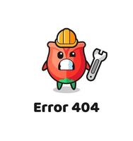 fel 404 med den söta rosmaskoten vektor
