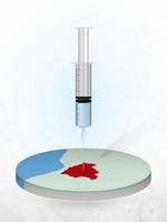 Impfung von Bolivien, Injektion einer Spritze in eine Karte von Bolivien. vektor