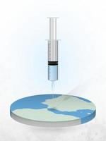 impfung von gibraltar, injektion einer spritze in eine karte von gibraltar. vektor