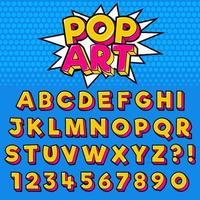 pop art stil typografi set vektor