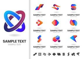 Uppsättning av sammanlänkande moderna logotypformer vektor