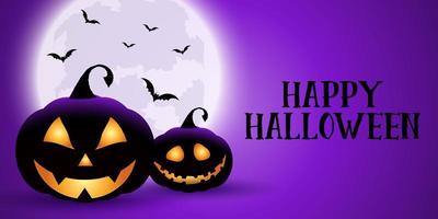 Spöklik lila Halloween-banner vektor