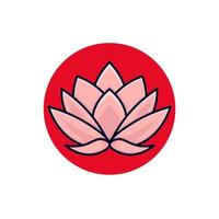 japanischer lotus mit japan-flaggenhintergrund vektor