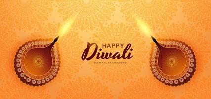 Diwali Festival Hintergrund mit Lampen vektor