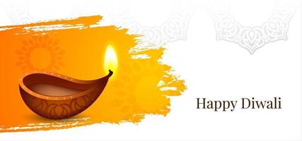 Glücklicher Diwali-Aquarellspritzen diya Hintergrund vektor