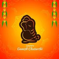 Heller orange und brauner Entwurf Ganesh Chaturthi Gruß vektor