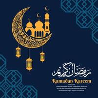 Ramadan Kareem Gruß Hintergrundvorlage vektor