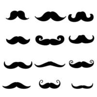 doodle mustasch ikon illustration vektor samling