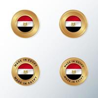 Goldenes Abzeichen-Symbol mit ägyptischer Landesflagge. vektor