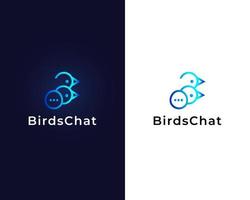 Vogel mit Chat-Zeichen-Logo-Design-Vorlage vektor