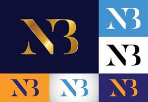 första monogram bokstaven nb logotyp design vektor. grafisk alfabetsymbol för företagsverksamhet vektor