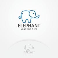 Logo-Design der Elefantenlinie vektor
