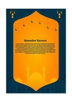 ramadan kareem flygblad. lämplig att placeras på innehåll med ett islamiskt tema vektor