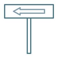 Straßenschild Linie zweifarbiges Symbol vektor