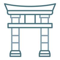 zweifarbiges Symbol für die Torii-Gate-Linie vektor