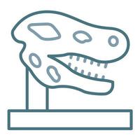 Dinosaurier-Fossil-Linie zweifarbiges Symbol vektor