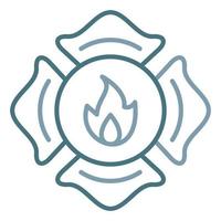 Feuerwehrabzeichen Linie zweifarbiges Symbol vektor