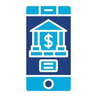 Mobile Banking-Glyphe zweifarbiges Symbol vektor