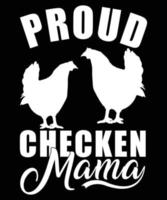 stolzes Hühnermama-Typografie-T-Shirt-Design vektor