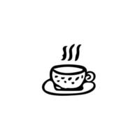 tasse und untertasse im handgezeichneten stil. Heißgetränk Tee Kaffee skandinavischen Doodle-Stil. symbol, postkarte, menüdekor, gemütlich, küche, café vektor