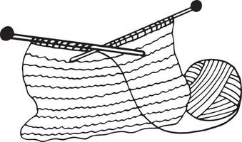 stickor, snål, halsduk handritad i doodle stil. enda element för designikon, klistermärke, affisch, kort. , skandinavisk, hygge monokrom hobby hantverk mysigt hem vektor