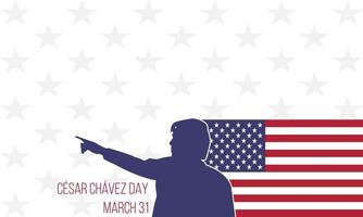 cesar chavez dag. platt stil illustration med USA flagga prydnad. den officiella amerikanska helgdagen, som firas årligen. lämplig för affisch, banderoll, bakgrund, bakgrund. vektor