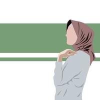 Illustration einer schönen muslimischen Frau, die Hijab trägt. vektor