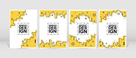 trendiges geometrisches Design. satz trendiges memphis-design. einfaches und minimalistisches geometrisches Hintergrunddesign. anwendbar für flyer, broschüre, cover, magazin, buch, banner usw. vektor