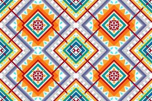 geometrisk abstrakt etnisk sömlös mönsterdesign. Aztec tyg matta mandala prydnad chevron textil dekoration tapeter. tribal kalkon afrikansk indisk traditionell broderi vektor