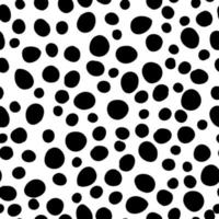 schwarze und weiße Flecken Kreise Vektor nahtloses Muster. nahtloser hintergrund mit modernen einfarbigen punkten. textur dunkler formen für stoff, verpackungspapier, scrapbooking.