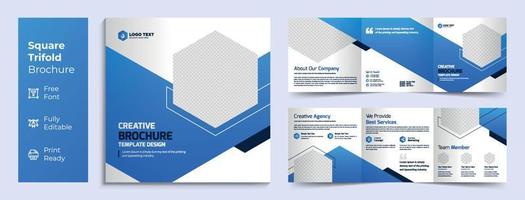 kreatives Business-Quadrat-Trifold-Broschüren-Template-Design vektor