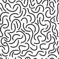abstraktes Muster aus geometrischen Formen schwarz auf weißem Hintergrund. eine geometrische Welle des Kreishintergrundes. Vektor abstraktes nahtloses Muster mit einer handgezeichneten runden Spiralform, die mit einem Pinsel gemacht wurde.