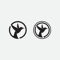Vögel und Schwalbentaubenlogo-Design und Vektortierflügel und fliegender Vogel