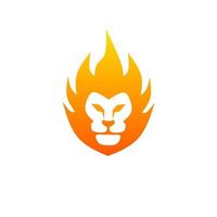 Vorlage Logo Kopf Gesicht Feuerlöwe vektor