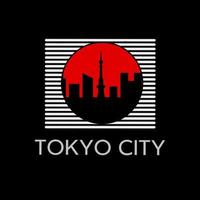 vorlage logo silhouette tokio stadt mit symbol japan