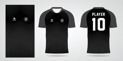 svart sportskjorta jersey designmall vektor