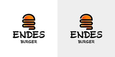 bokstaven e monogram burger logotyp design. vektor