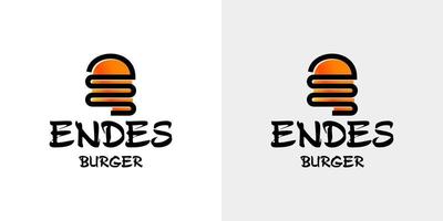 buchstabe e monogramm burger logo design. vektor