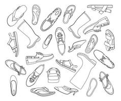 skor vektor samling, doodles vektor skor