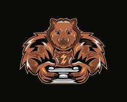 Wombat Gaming-Logo-Design vektor