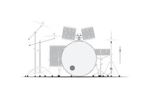 ein graues Schlagzeug isoliert auf weißem Hintergrund vektor