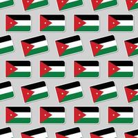 nahtlose jordanien-flagge im flachen stilmuster vektor