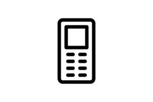 mobiltelefon ikon elektronisk linje stil gratis vektor