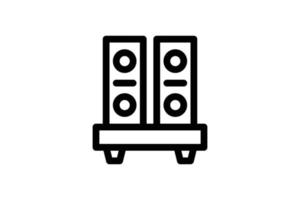 Lautsprecher-Soundsystem-Symbol Audio-Line-Stil kostenlos vektor